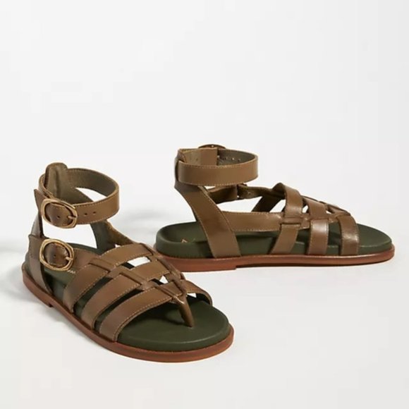 Anthropologie Gladiators Double Buckle Sandals - Picture 1 of 7